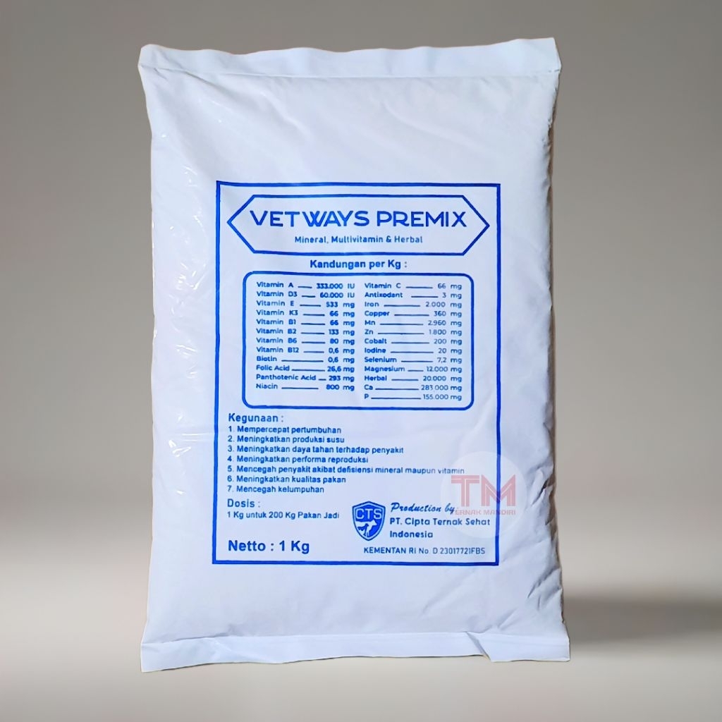 VETWAYS PREMIX 1Kg MINERAL VITAMIN UNTUK SAPI KAMBING DOMBA