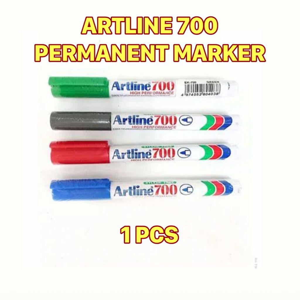 

Spidol ARTLINE 700 Permanent Marker 0.7mm EK-700 1pcs Warna HIJAU, HITAM, BIRU, MERAH