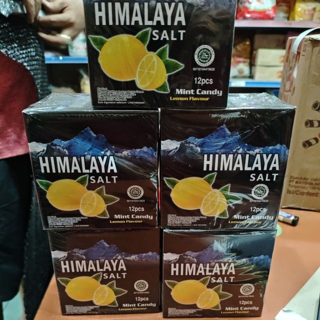 

permen himalaya salt mint candy lemon flavour box isi 12 pack