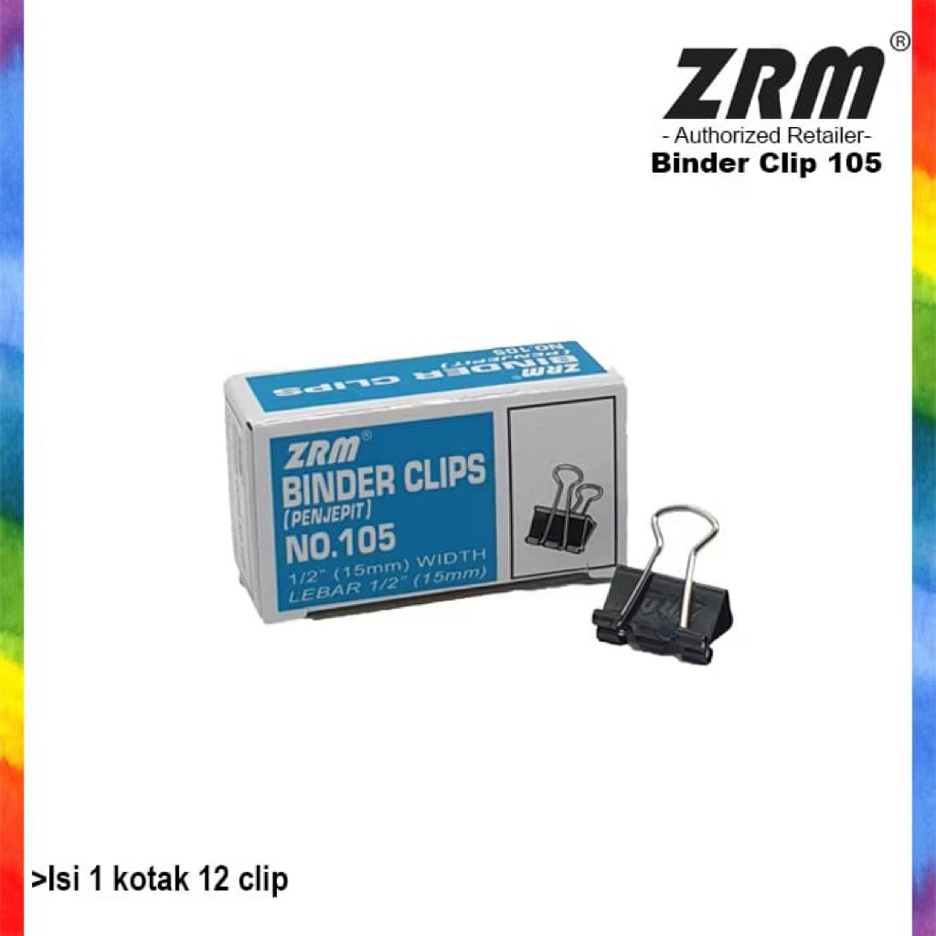 

ZRM BINDER CLIPS 105/107/111/155/200/260 KLIP KERTAS / PENJEPIT KERTAS