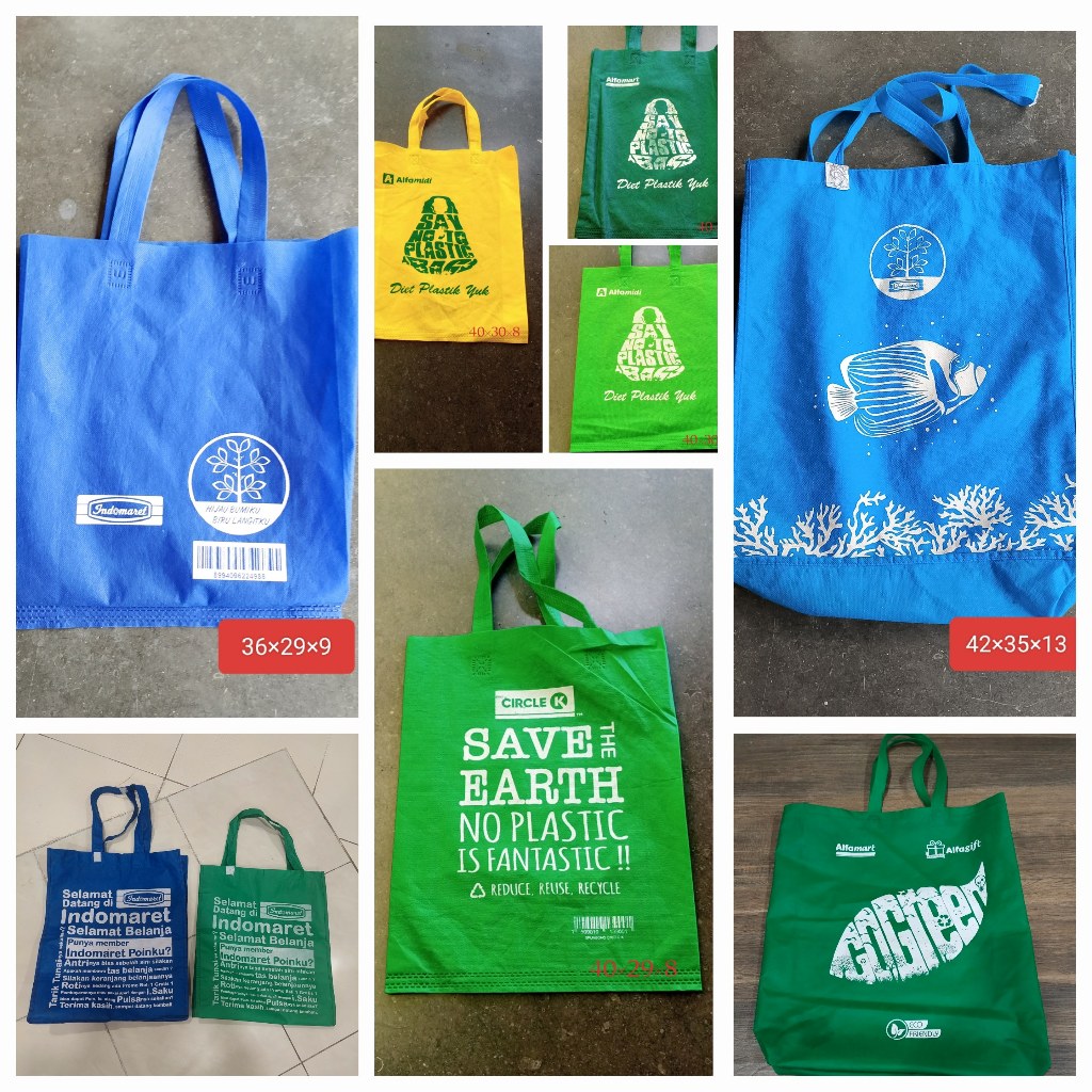 

TAS SPUNBOND - TAS BELANJA SHOPPING BAG SPUNBOND ALFAMART ALFAMIDI INDOMARET CIRCLE K