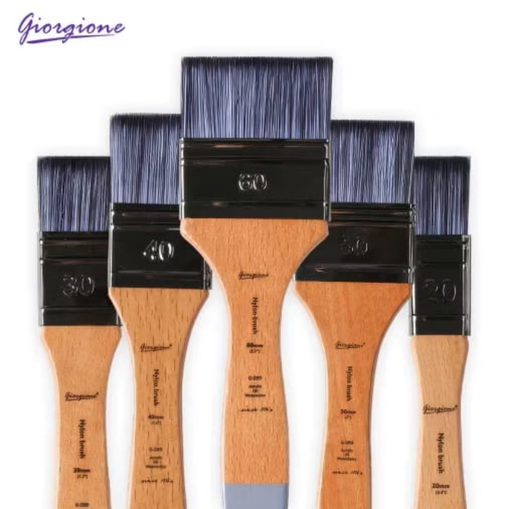 

Giorgione Paint Brush Kuas Lukis Flat Shape Nylon Ukuran 20 - 60mm