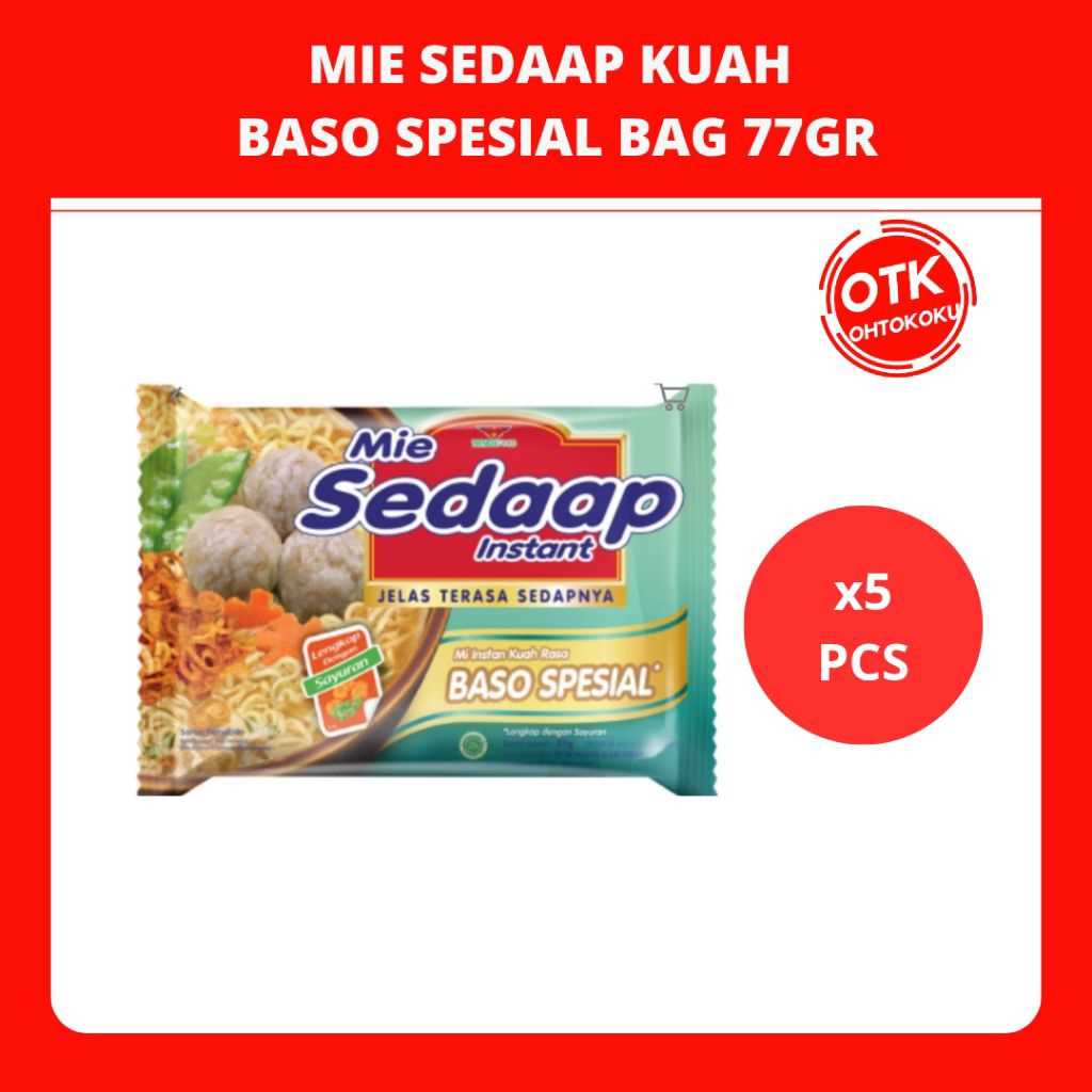 

SEDAAP Mie Instan Bakso Spesial Bag 77GR x 5 Bag