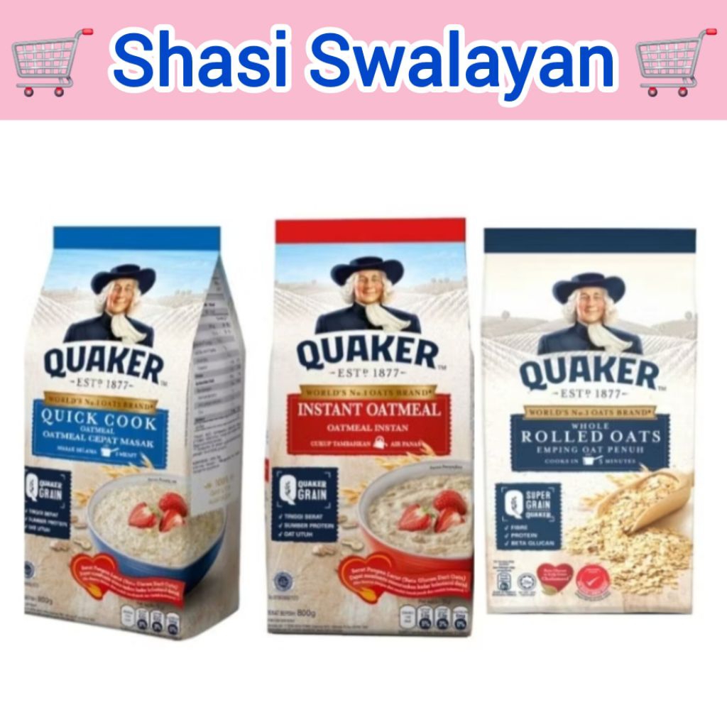 

Quaker Oatmeal 800 Gr - Instan/ Quick Cook/ Rolled Oat
