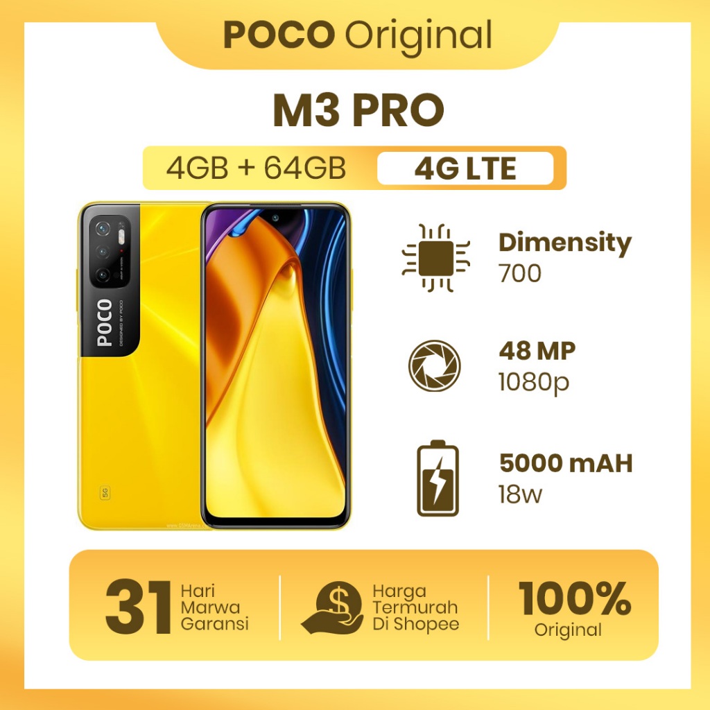 Poco M3 Pro 4/64GB FullSet Original Second Garansi 100% Normal Tanpa Kendala