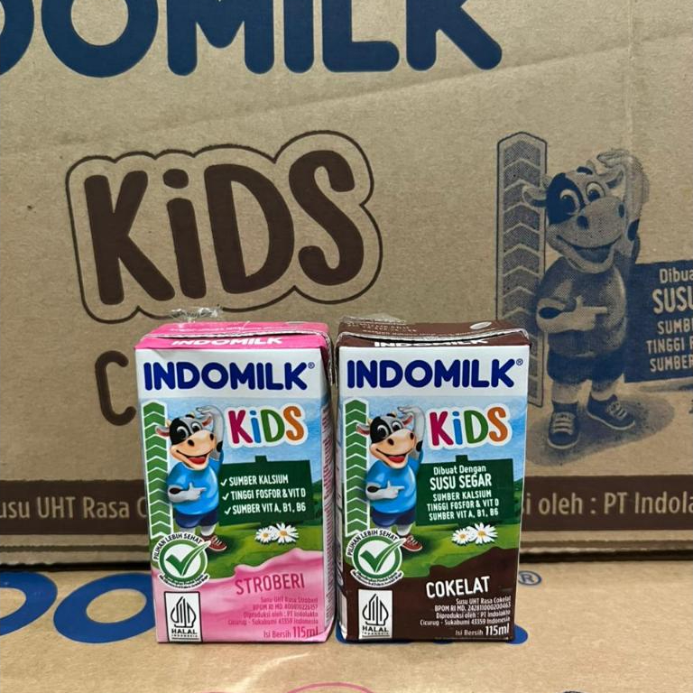 

INDOMILK KIDS SUSU RASA STROBERI DAN COKELAT 115 ML