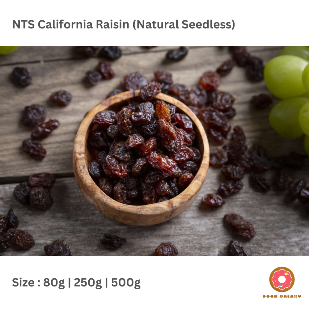 

Natural Thompson Seedless Raisin/NTS California Raisin/Kismis Hitam Seedless 80g | 250g | 500g