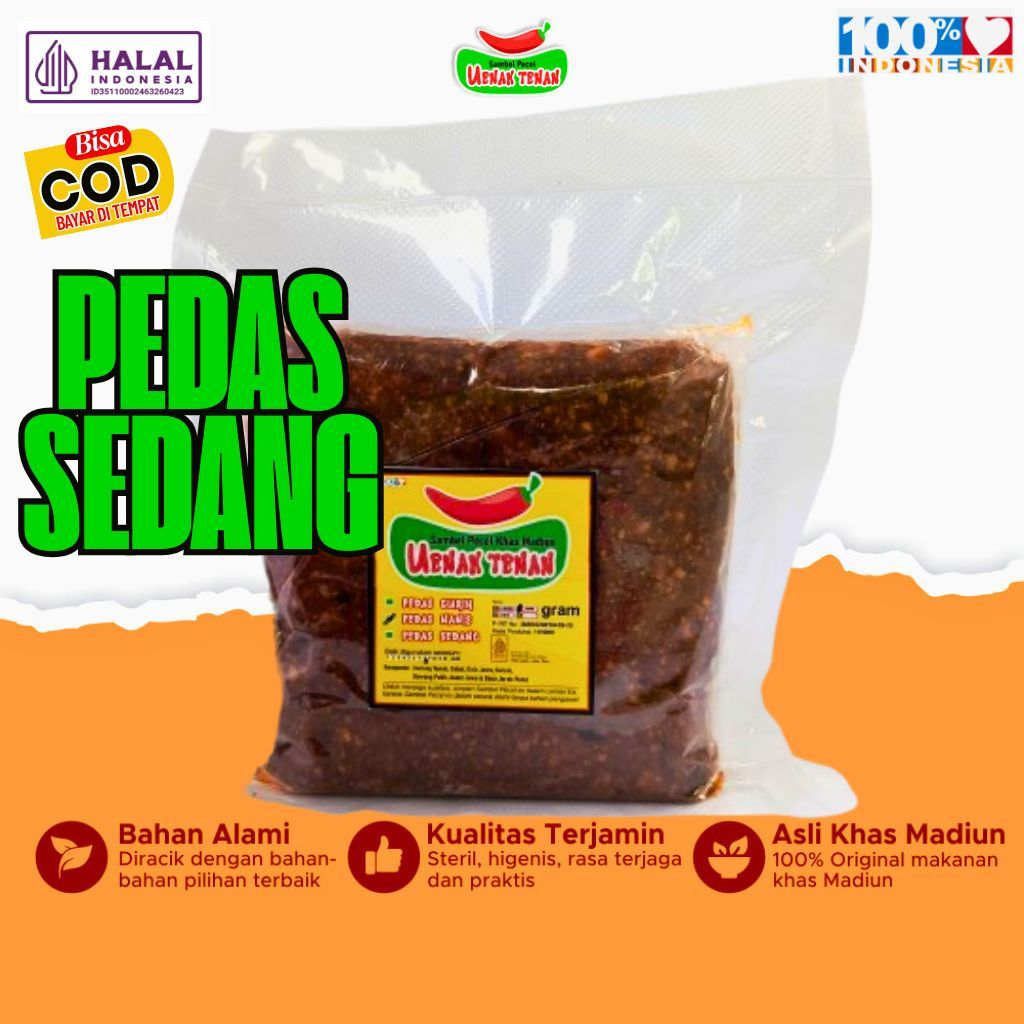 

Bumbu Pecel Asli Madiun Kemasan 500 300 200 100 gram Pedas Sedang