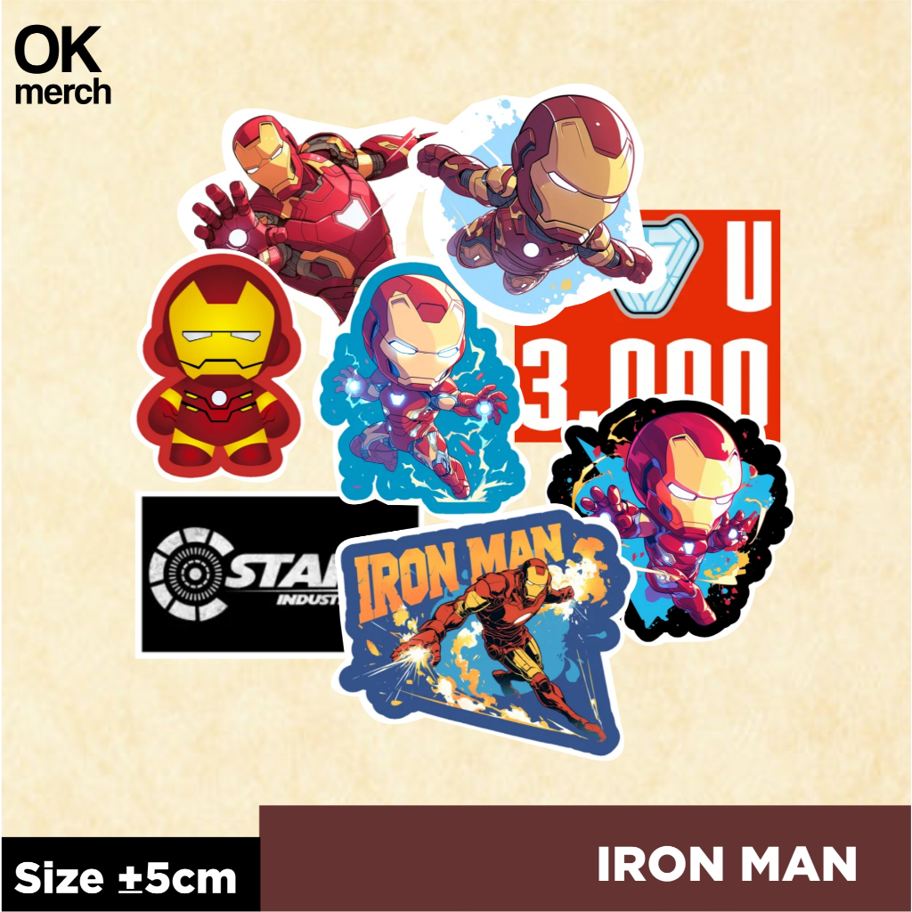 

Iron Man - Sticker Indoor Vinyl Die Cut Laminasi - Stiker Laptop Handphone Buku Superhero