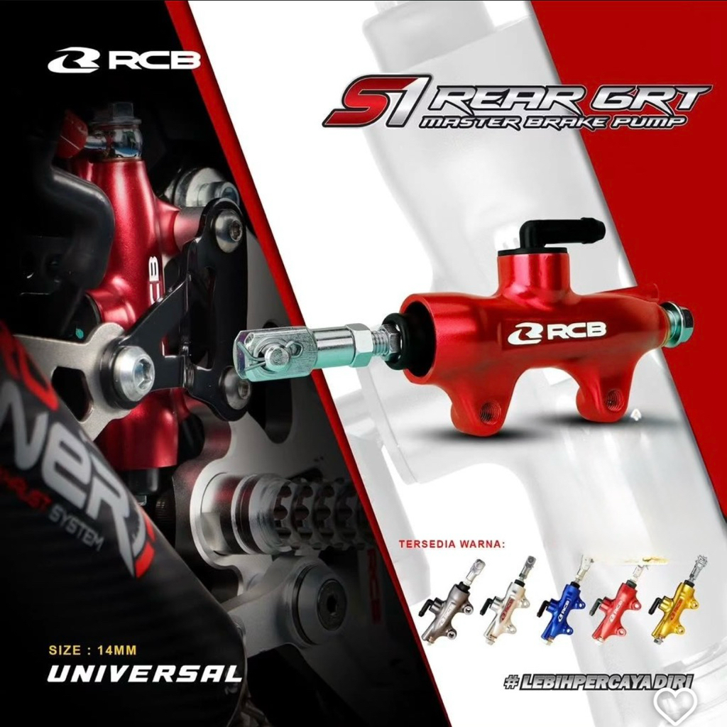 REAR BRAKE PUMP RCB S1 GRT 14 MM / POMPA MASTER REM BELAKANG RCB GRT S1 SERIES
