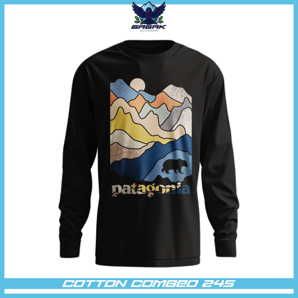 gagak outdoor kaos pendaki gunung Patagonia Unisex pria dan wanita baju outdoor lengan panjang 3