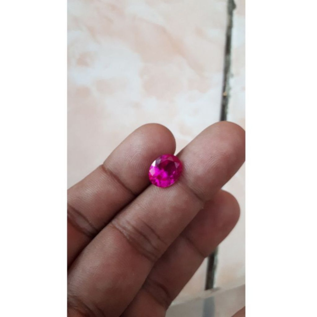 Batu Akik Delima Merah Siem Bangkok Pink Rose 11x 9 mm