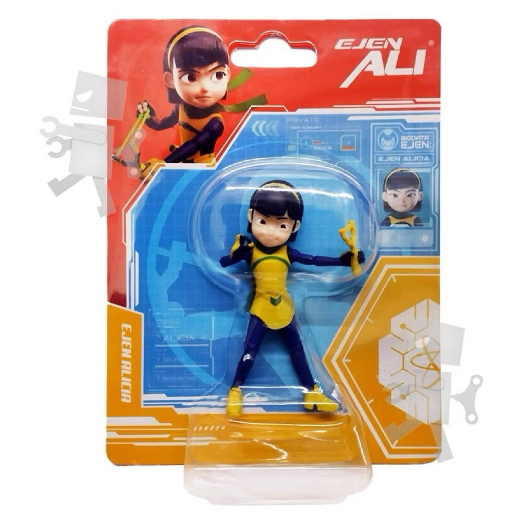 Figura Ejen Ali Agent Alicia Original 10cm Character Action Figure Doll Toys for Boys/ Patung Mainan