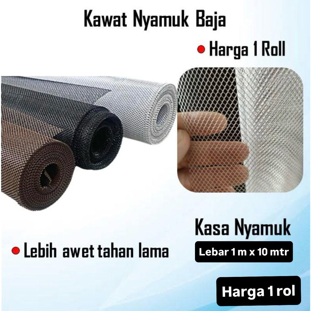 kawat nyamuk kawat parabola kawat baja lubang kecil kawat nyamuk ROLL HITAM/putih