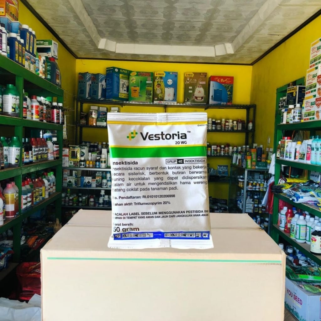 Obat Wereng Coklat Vestoria 20WG Kemasan 50gr Wereng Walang Sangit