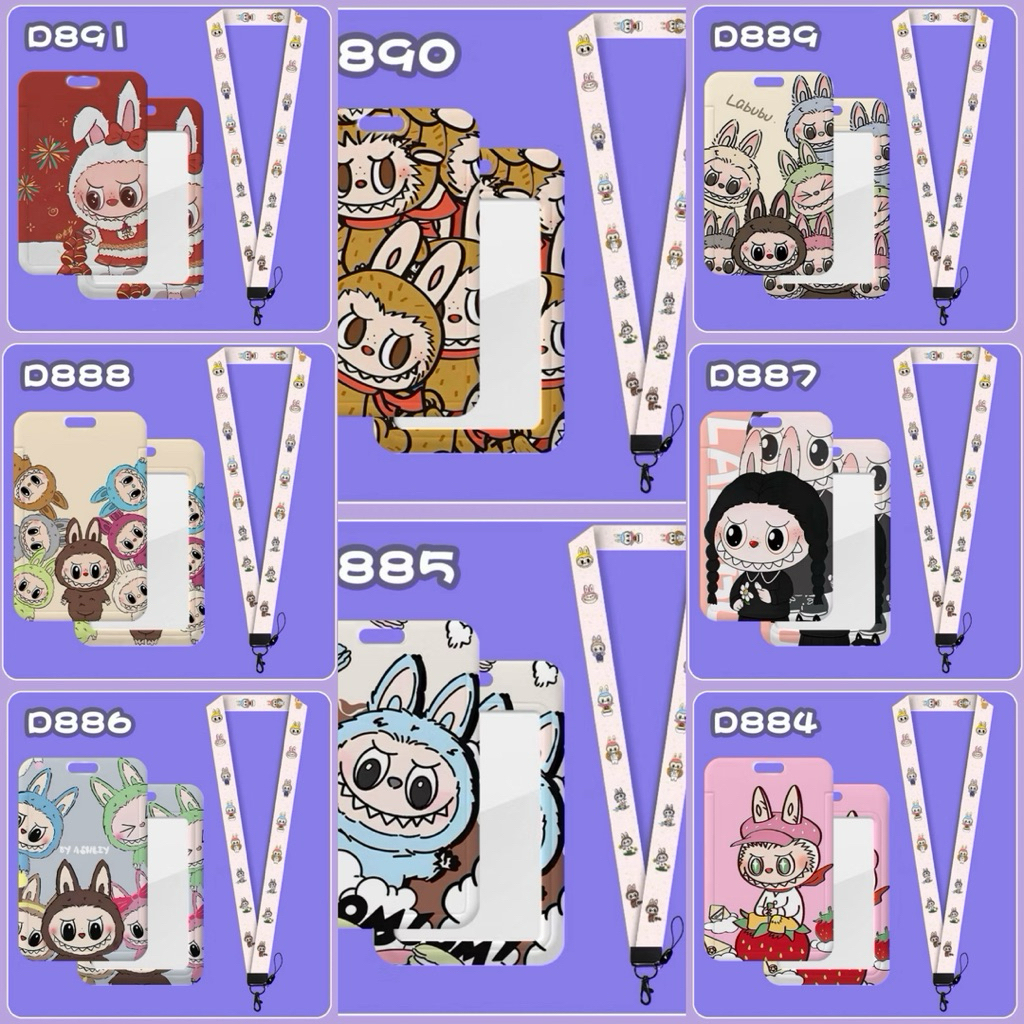 

Lanyard ID Card Holder R-Just Karakter labubu Lucu Pastel PVC Premium Gantungan Kartu Sekolah Kantor