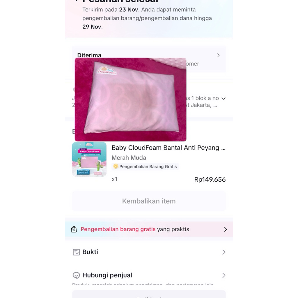 preloved Baby Cloudfoam Bantal Anti Peyang