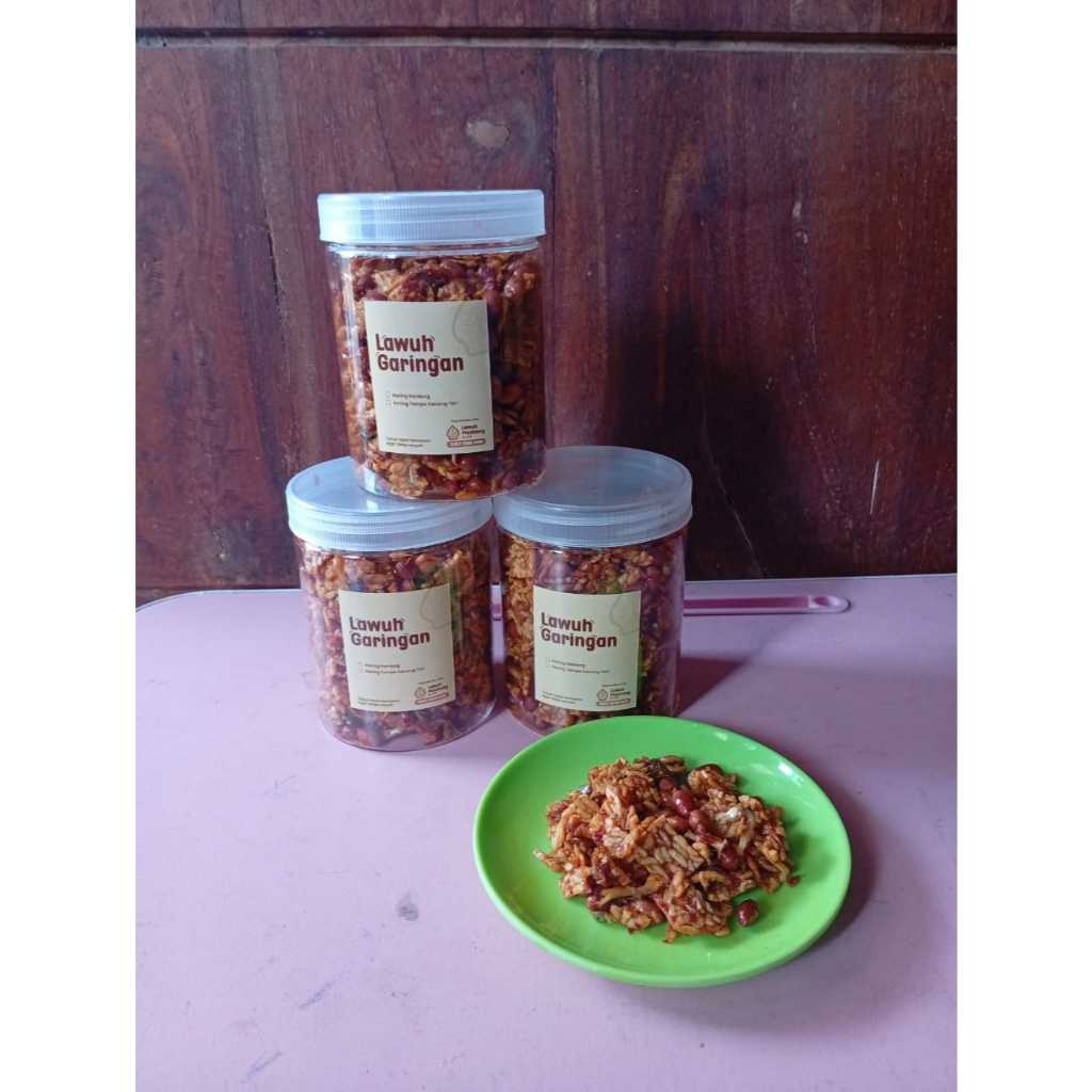 

Kering Tempe Teri Kacang/Kering kentang Lawuh Madhang Bu Wid, Kemasan toples 600 ml
