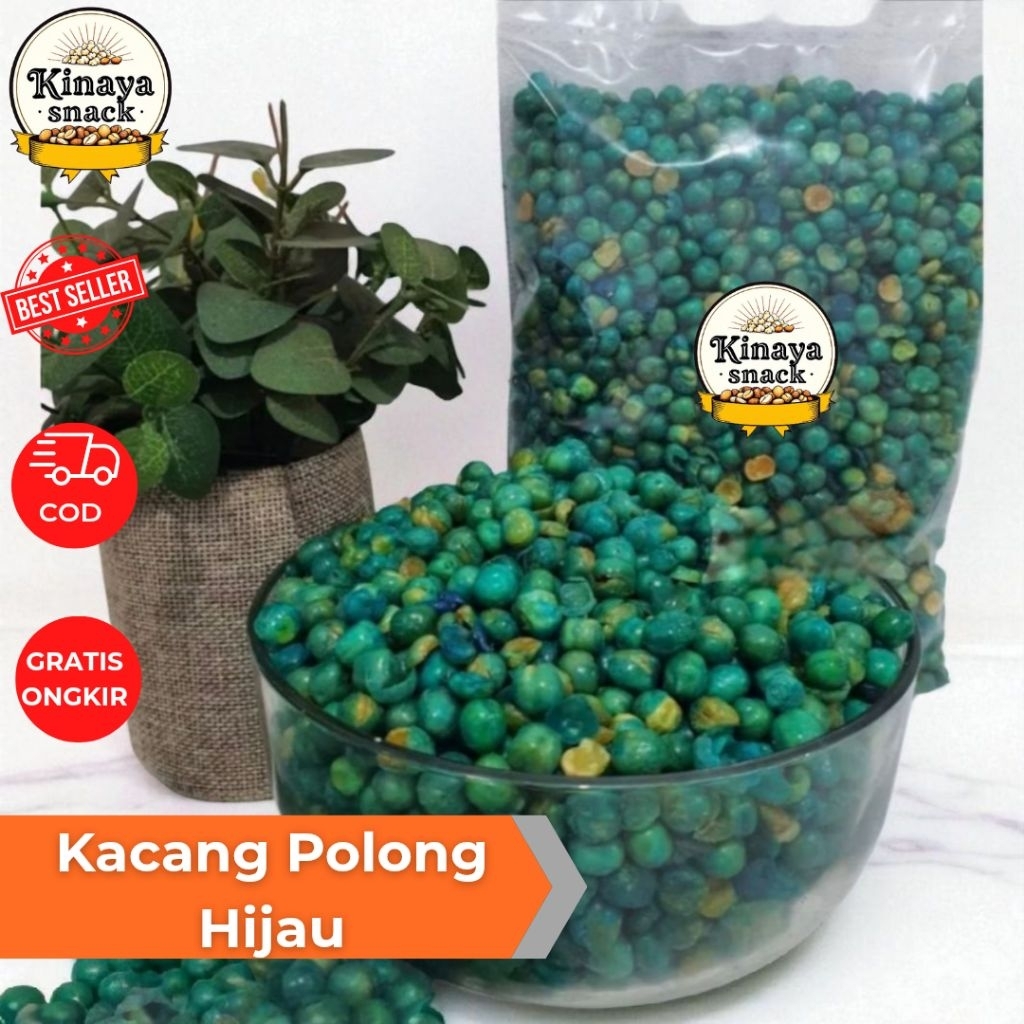 

Kacang Polong Hijau 500 Gran 1 Kg / kacang hijau Asin gurih Cemilan Snack