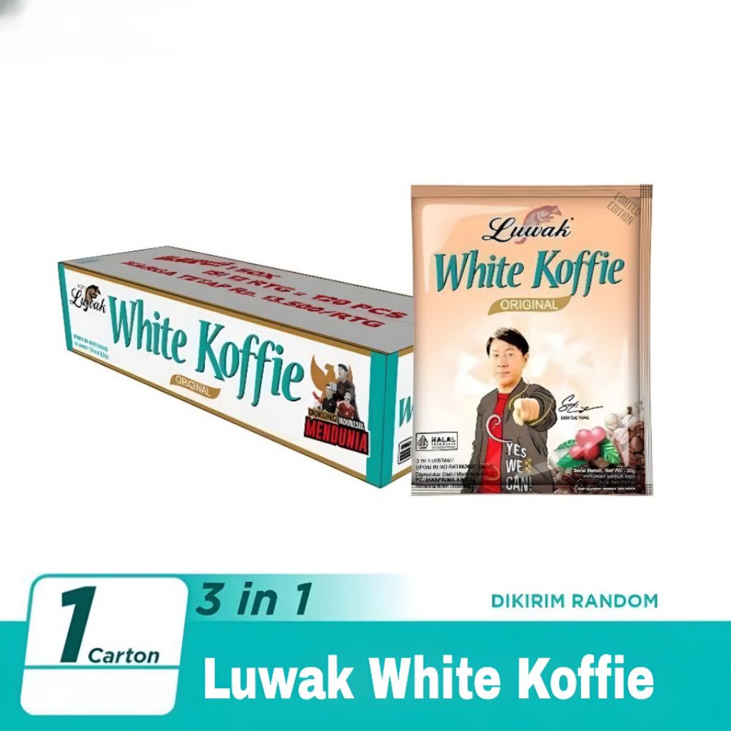 

Luwak White Coffee 3in1 Kopi Instan 1 Dus/Karton Isi 12 Renteng