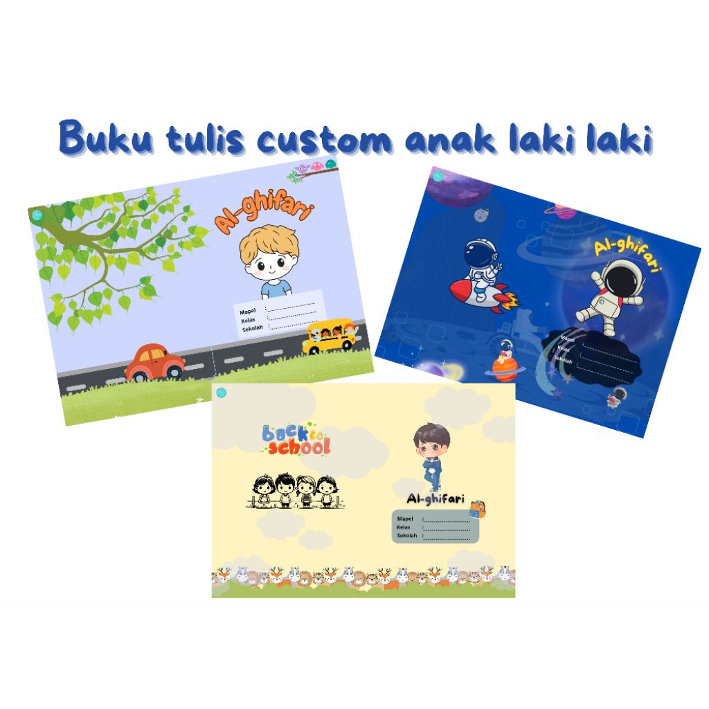 

Buku tulia anak custom laki laki