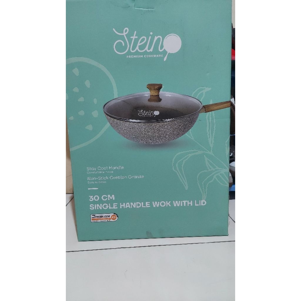 Stein single handle wok with LID 30cm