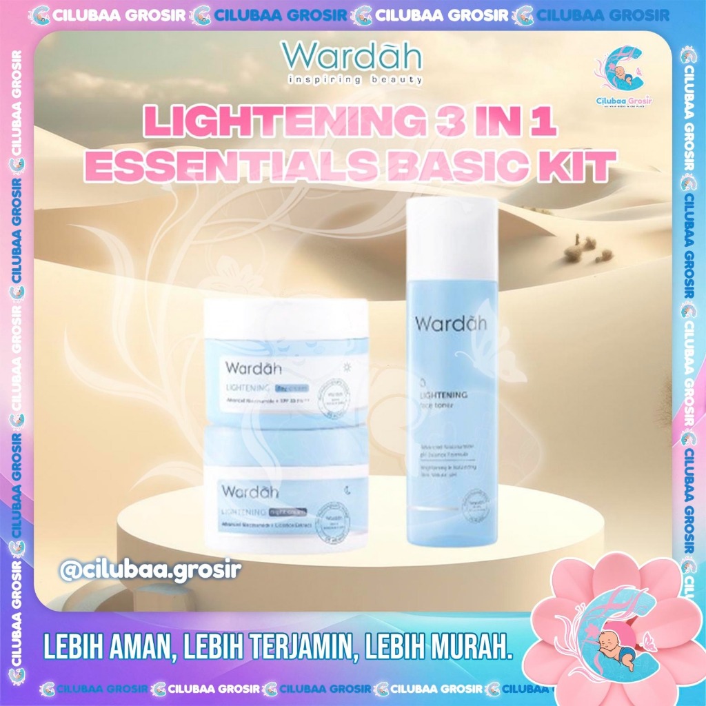 [3PCS] WARDAH Lightening Paket Skincare Essentials Basic Kit || Day + Night Cream Advanced Niacinami