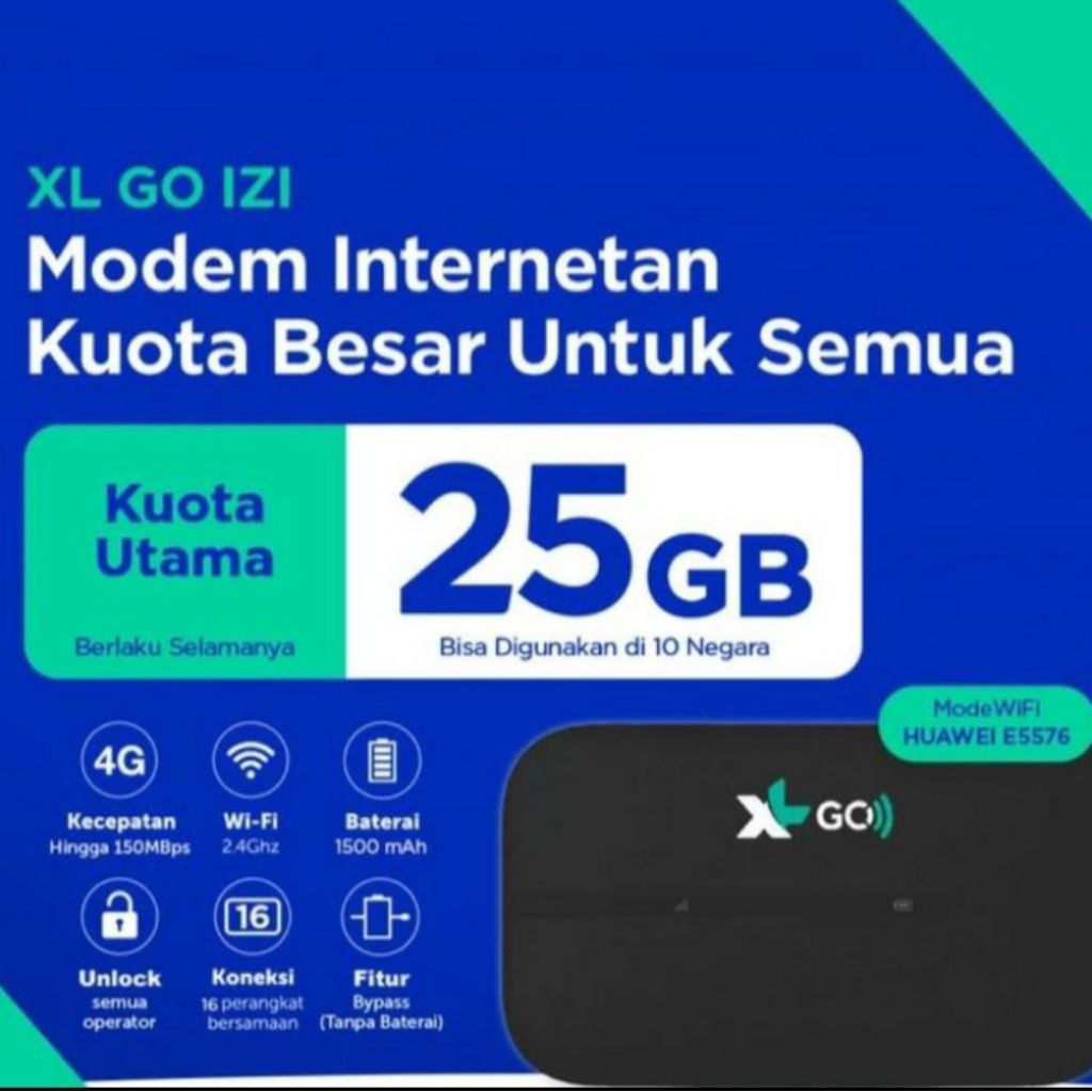 Modem Mifi 4G E5576 Huawei Brovi UNLOCK Xl Go 25gb