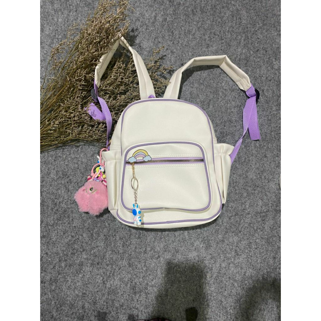 New Tas Ransel SABRINA LILAC / Tas Gendong /Tas Ransel Wanita /Tas Ransel Wanita Silver /Tas Silver 