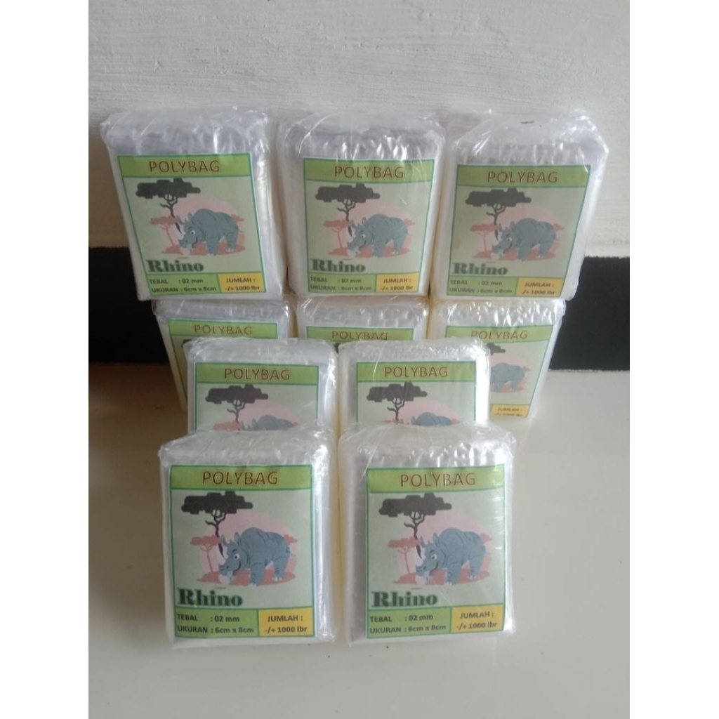 Polybag semai Rhino 6x8 ±1000lembar plastik semai,polibag benih, polibag bening, polybag cabai, rudi