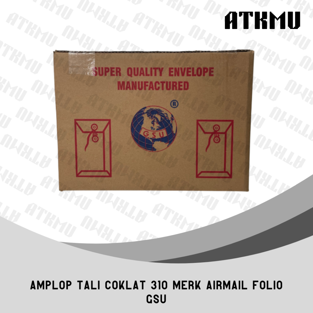 

Amplop Coklat Tali 310 Folio Airmail / Amplop Airmail 1 Dus isi 50 Pcs - (GSU)