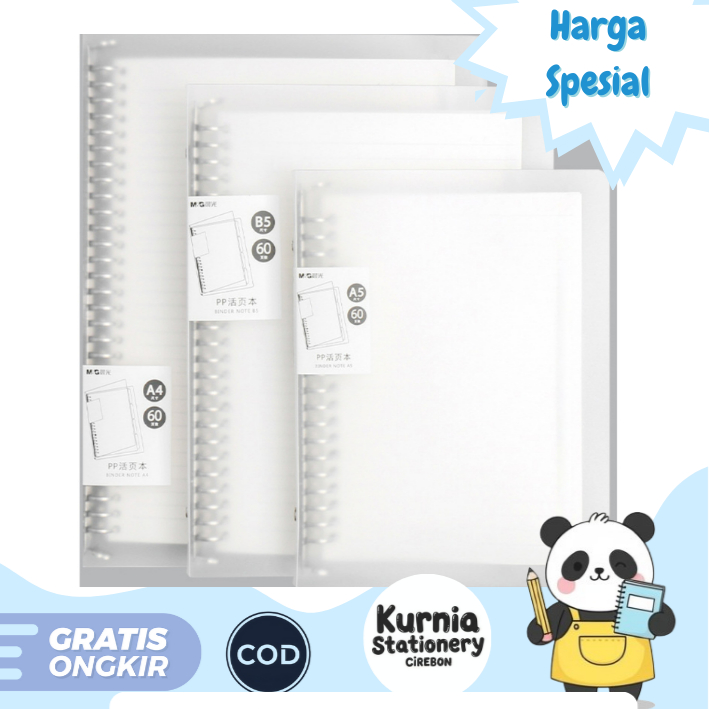 

M&G Binder Set Transparan Terdapat Tali Pengikat HA5600 Ukurann A5 Include Loose Leaf