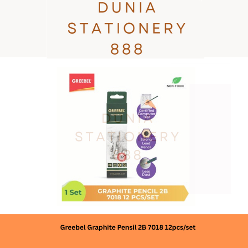 

Pensil 2B greebel 7018 Hexagonal pensil greebel 1 box isi 12 pcs