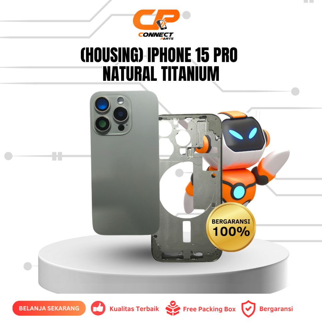 (HOUSING) IPHONE 15 PRO NATURAL TITANIUM