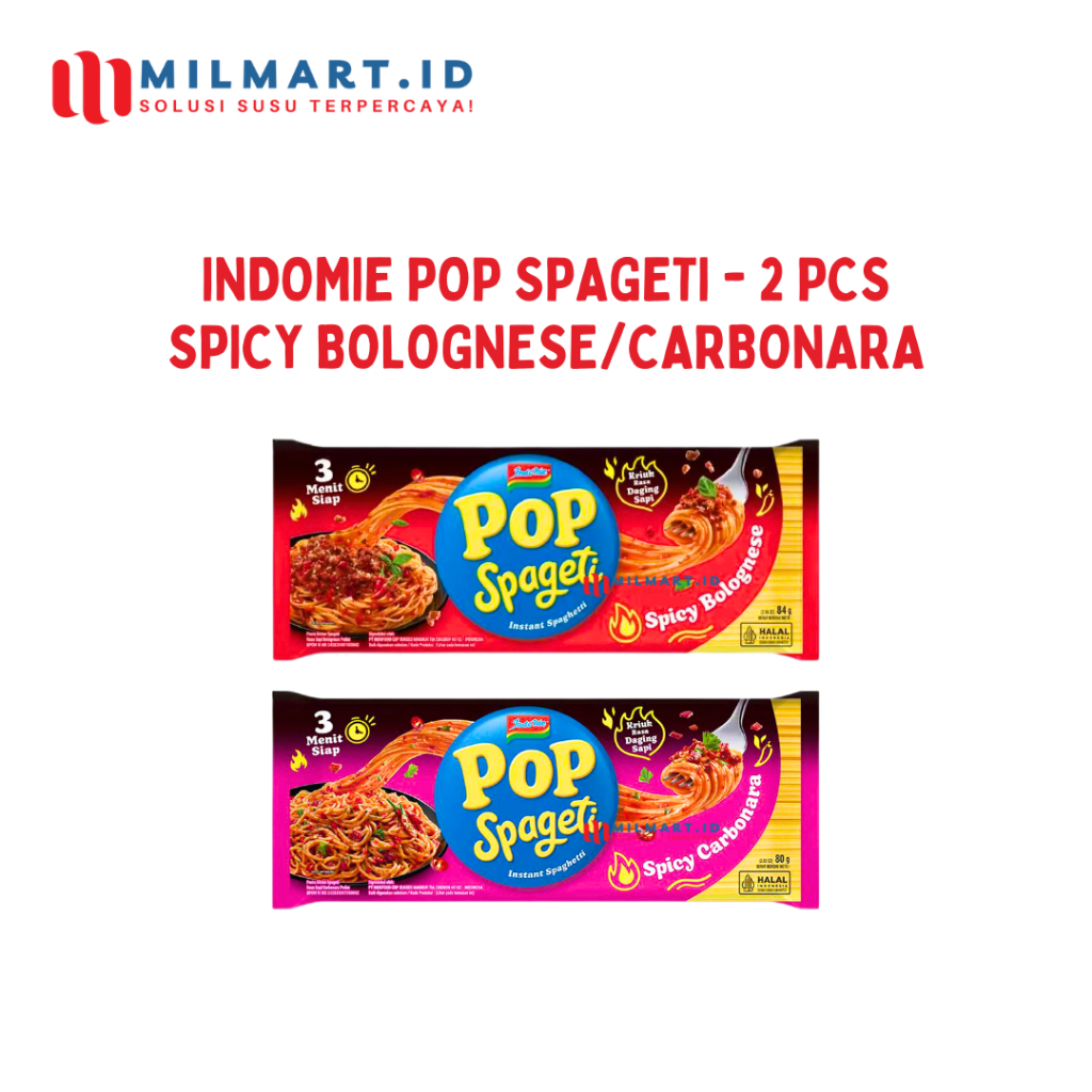 

2 PCS - INDOMIE POP SPAGETI SPAGHETTI SPICY BOLOGNESE/CARBONARA INSTANT NOODLES MI INSTAN