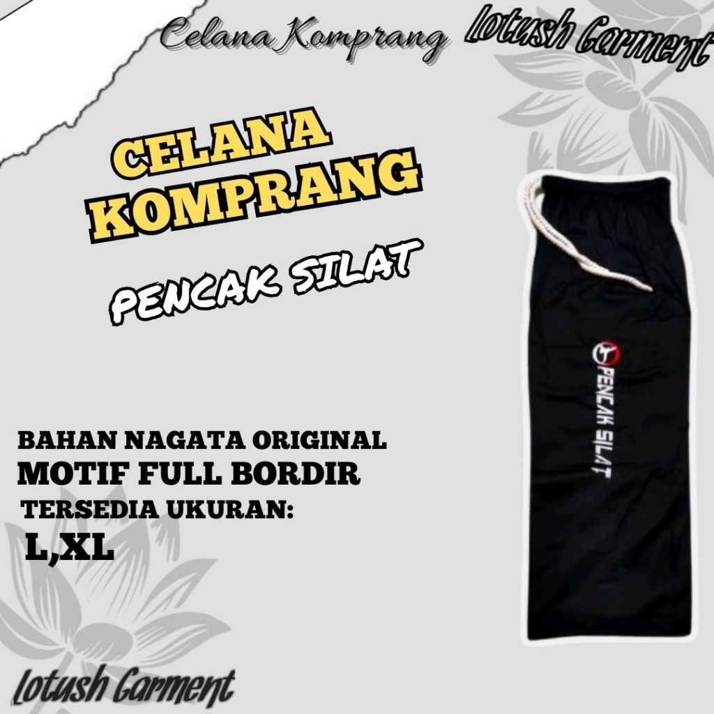 Celana Komprang -Celana Pencak Silat Full Bordir - Celana Bahan Nagata - Celana Panjang