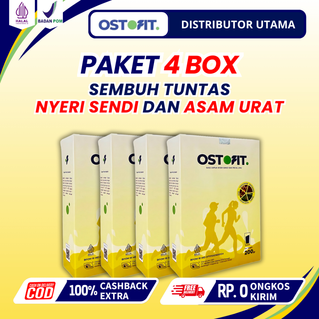 

OSTOFIT - Paket 4 Box Susu Murni Herbal Terapi Penyembuhan Nyeri Sendi dan Asam Urat