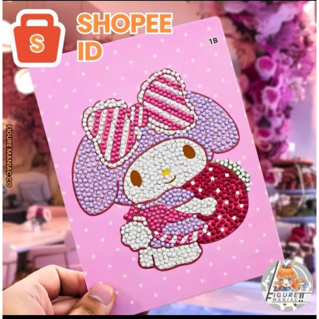 

Sticker Diamond Painting Sanrio Mainan Manik Manik Stiker Kuromi Cinnamoroll Kitty Melody