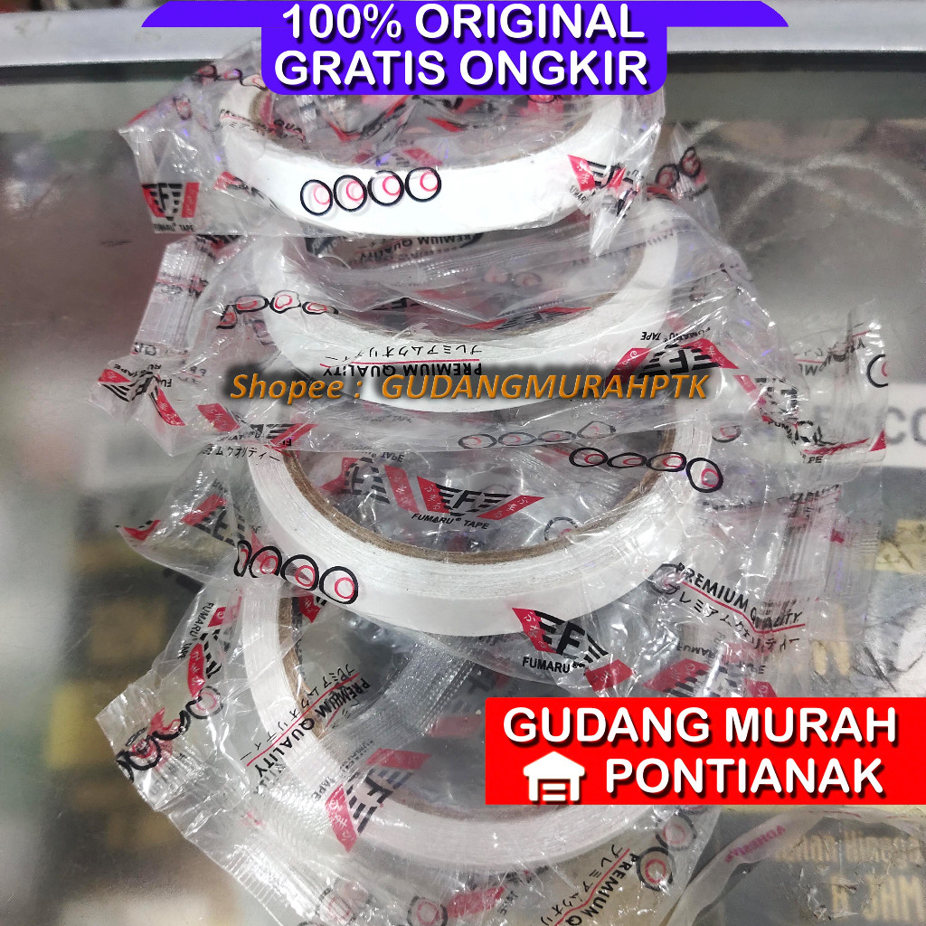 

Double tape putih kurus Sedang perekat 2 sisi