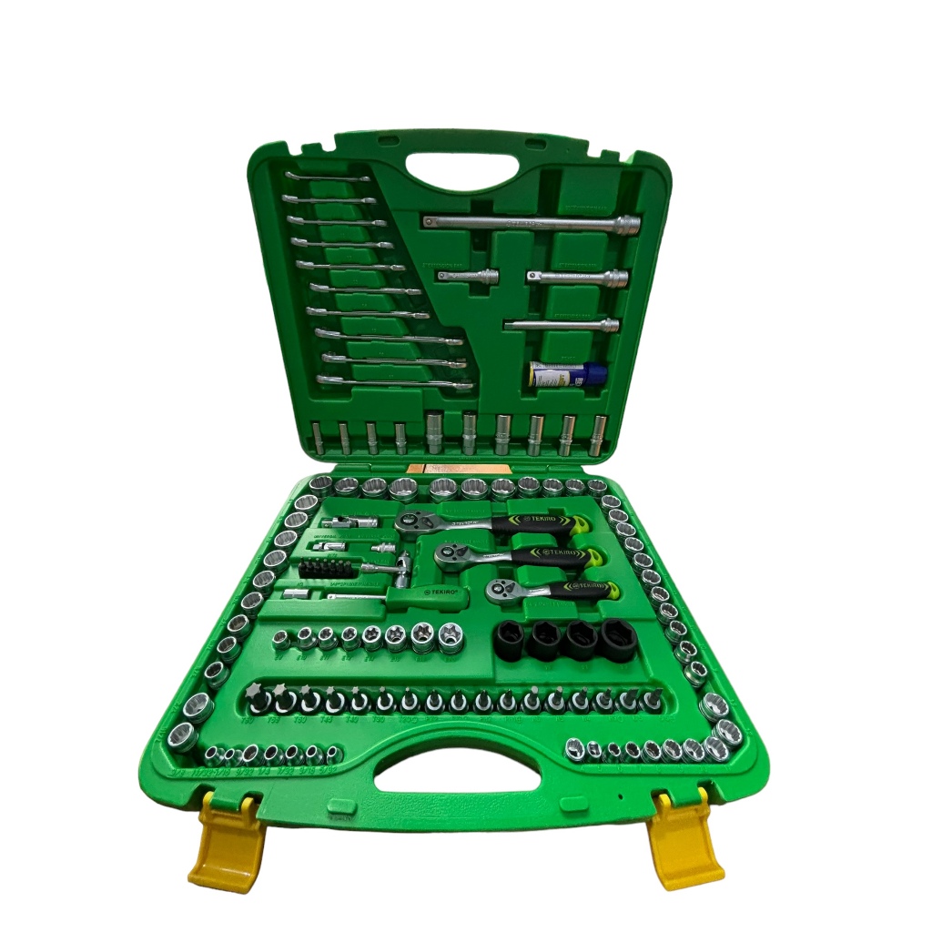 TEKIRO Hand Sock Set 120 Pcs 12 PT 1/4" 3/8" 1/2"Drive | Kunci Sok Set Lengkap Chrome Vanadium Steel