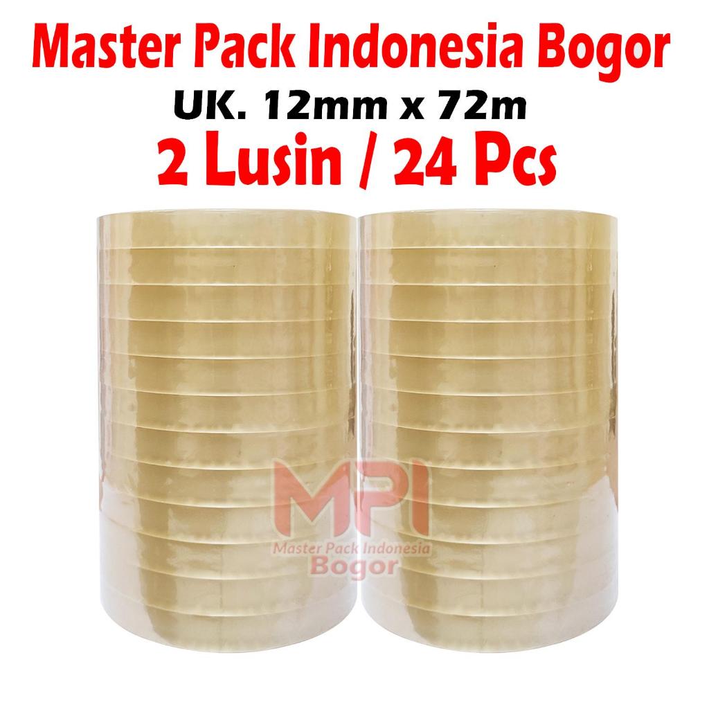 

2 -Lusin [ 24 PCS ] - Lakban Isolasi 12mm x 72m - Selotip Kecil 12 mm x 72 Meter