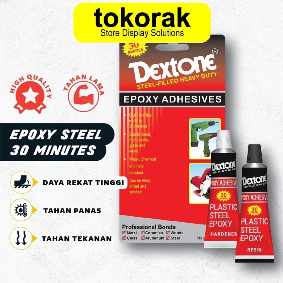 LEM EPOXY DEXTONE 30 MENIT 48 GRAM LEM CAMPUR LEM BESI SERBAGUNA