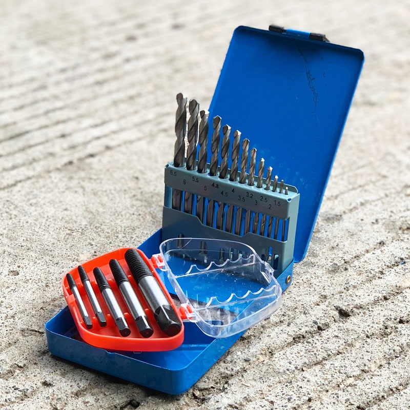 PROMO Screw Extractor Set 5pcs + MATA BOR BESI 13PCS Tap Balik alat tap bolak balik baut tap mur tap