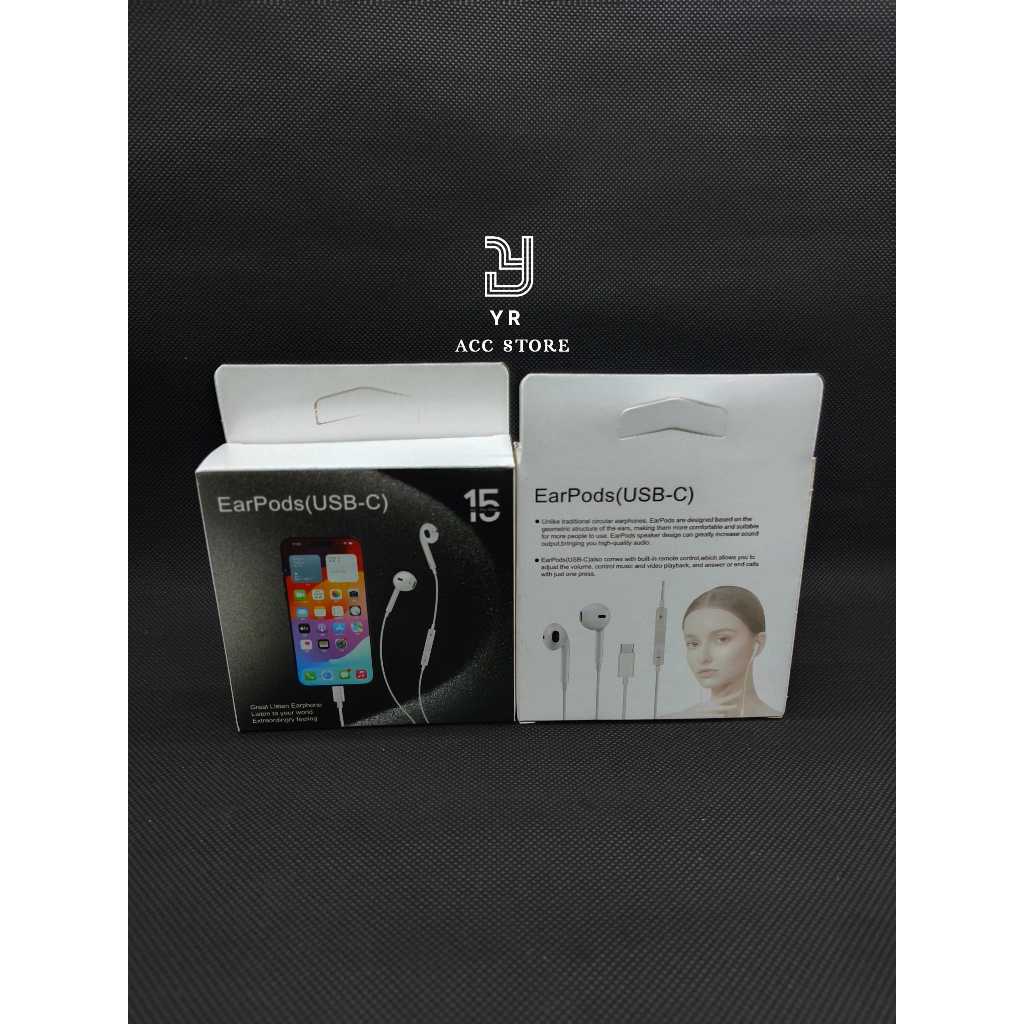 HEADSET / HANDSFREE IPHONE 15 PROMAX ORI PLUG TYPE C
