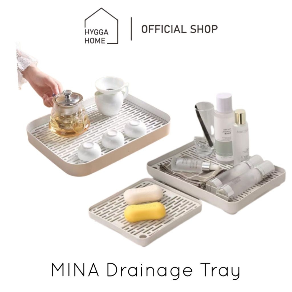Hygga Home MINA Drainage Tray Tatakan Pengering Piring Gelas Mangkok Tray Nampan Tiris Air Serbaguna