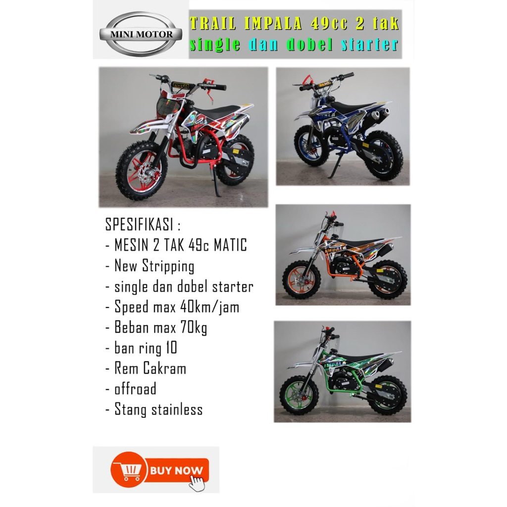 Motor Mini Trail Impala 50cc Double Knalpot