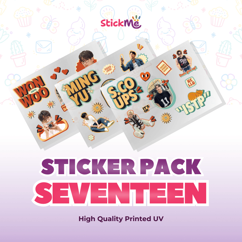 

Stickme Sticker Pack UV Idol KPOP Seventeen Series untuk Tumblr Tumbler Laptop Tablet Smartphone Bahan UV Anti Air