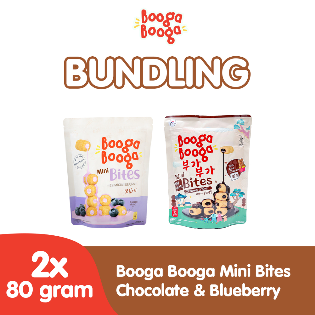 

Bundling Booga Booga Mini Bites Chocolate & Blueberry [2 pcs] / Snack Cemilan Sehat / Healthy Snack