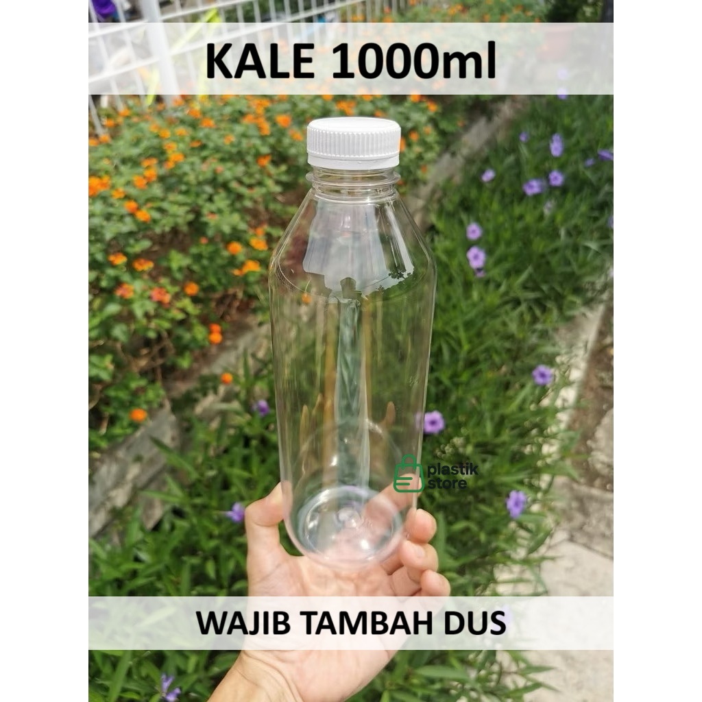 SET (Botol + Tutup) - Botol Jus Kale Kopi Teh 1L 1 L 1liter liter 1000 ml 1000ml