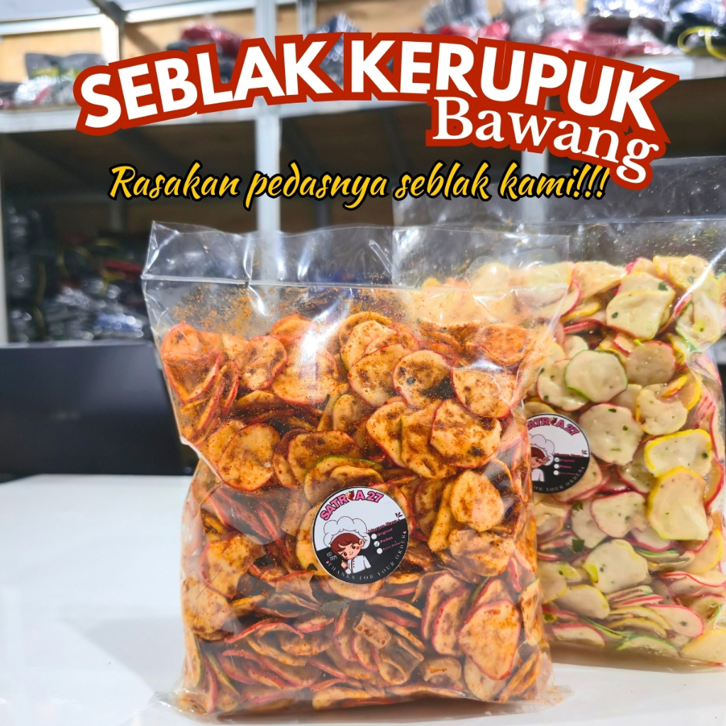 

seblak kerupuk bawang sultan original pedas 250gram 500gram 1kg xtra daun jeruk
